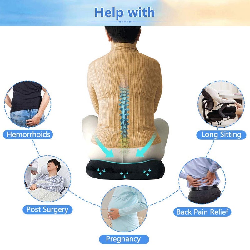 AOSSA AOSSA Hemorrhoid Pillow, Donut Butt Pillows for Sitting, After Surgery Pressure Ulcer Bed Sore Cushion for Butt, Medical Seat Lifting Cushion, Pregnancy Postpartum Decubitus Perineal Tailbone Pain Pad  - Image 5