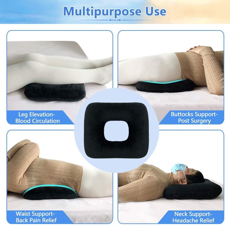AOSSA AOSSA Hemorrhoid Pillow, Donut Butt Pillows for Sitting, After Surgery Pressure Ulcer Bed Sore Cushion for Butt, Medical Seat Lifting Cushion, Pregnancy Postpartum Decubitus Perineal Tailbone Pain Pad  - Image 3