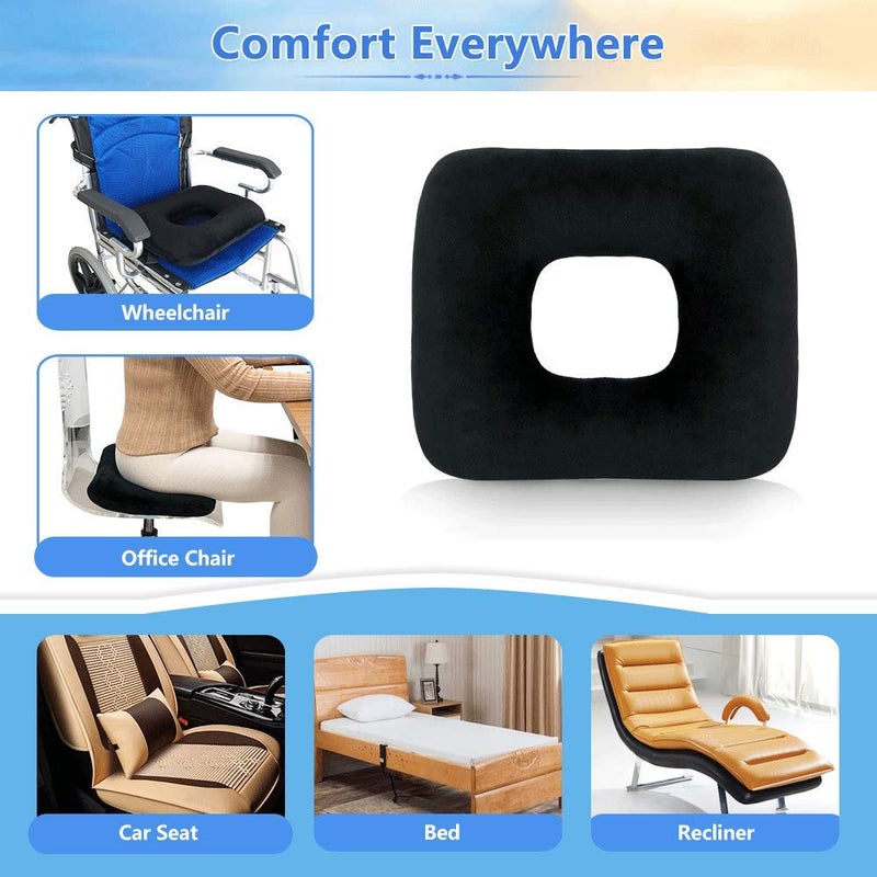 AOSSA AOSSA Hemorrhoid Pillow, Donut Butt Pillows for Sitting, After Surgery Pressure Ulcer Bed Sore Cushion for Butt, Medical Seat Lifting Cushion, Pregnancy Postpartum Decubitus Perineal Tailbone Pain Pad  - Image 4