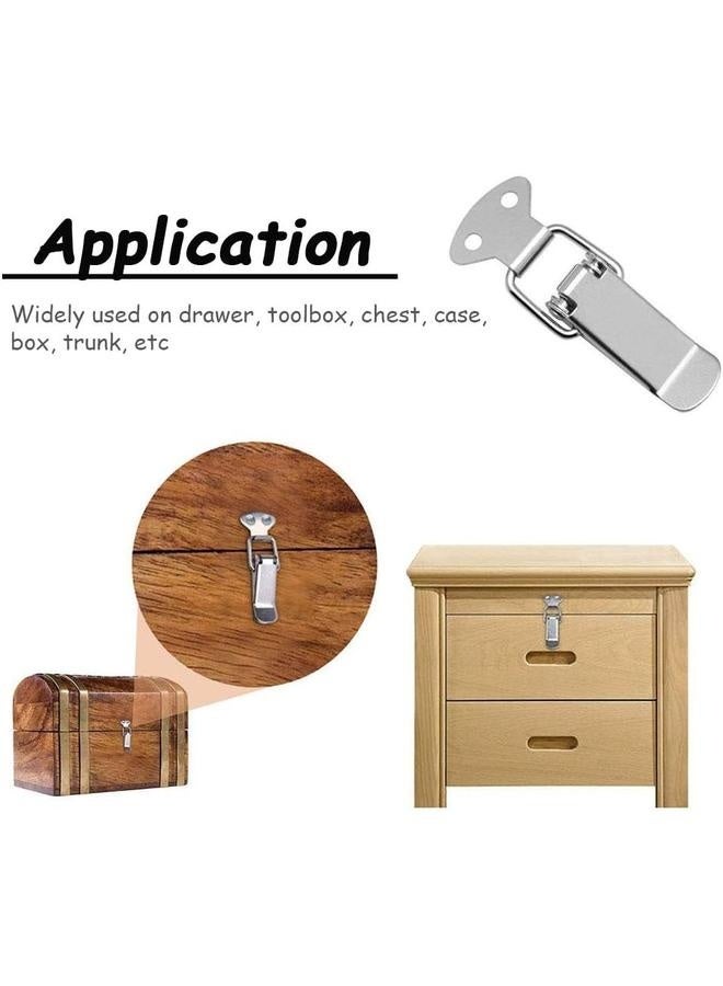 5Pcs Stainless Steel Spring Loaded Toggle Latches  Screws, Case Box Chest Trunk Latch Catches Hasps Clamps  - Image 2