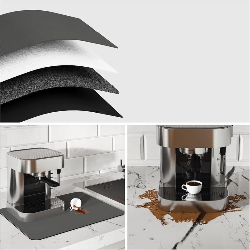 Rokzo Dish Drying Mat High Water Absorbent Dish Utensils Drying Mat Place Mat Dining Table Waterproof Wipeable Washable Home Kitchen Protector 1 pc 1 pcs - Image 4