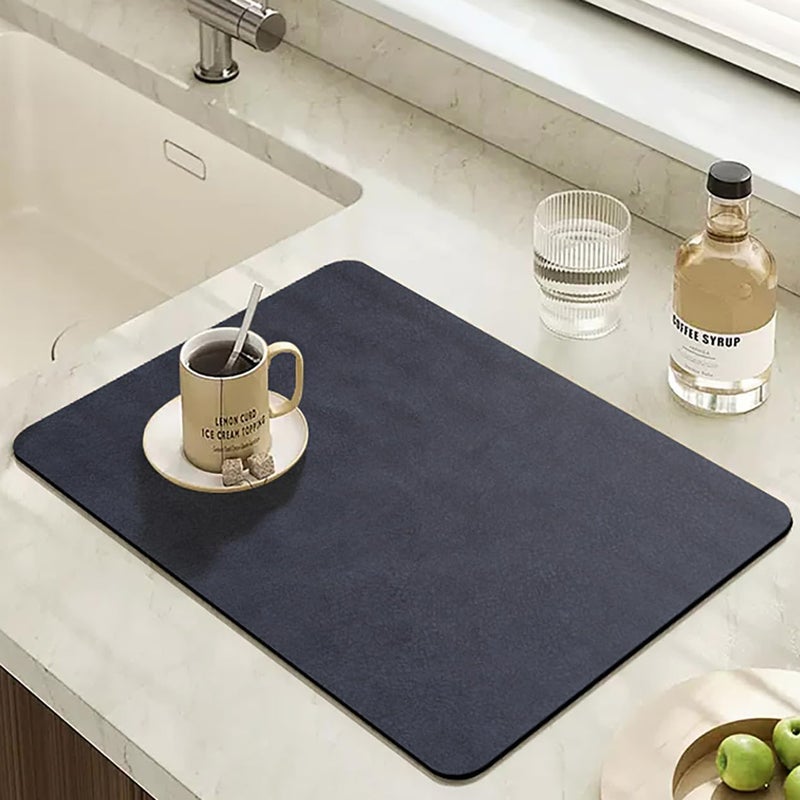 Rokzo Dish Drying Mat High Water Absorbent Dish Utensils Drying Mat Place Mat Dining Table Waterproof Wipeable Washable Home Kitchen Protector 1 pc 1 pcs - Image 1