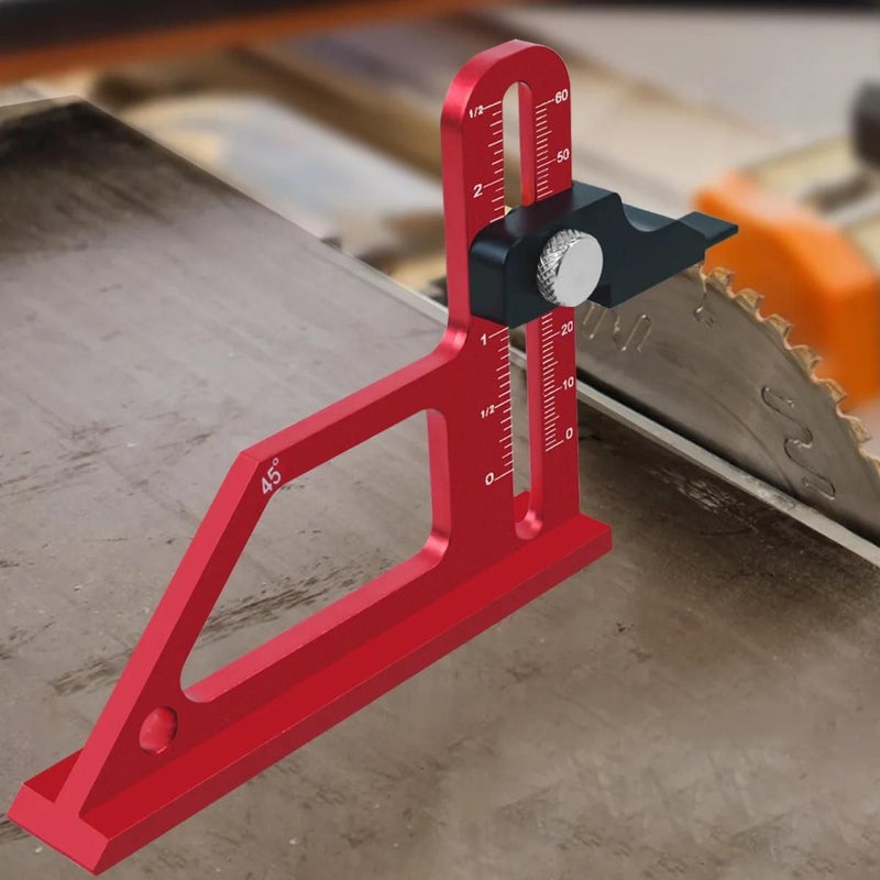 Red 2in1 Aluminum Router Depth Saw Gauge 0-60mm Metric Inch Height Measure - Image 5