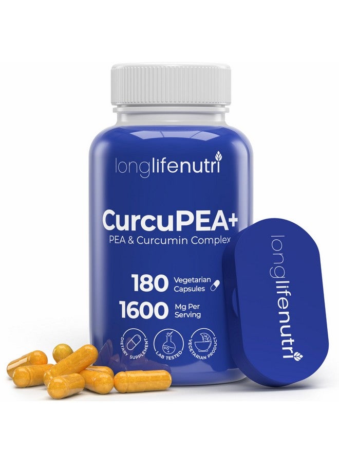 LongLifeNutri CurcuPEA+ (Palmitoylethanolamide + Turmeric Complex 600mg/1000mg) - Derived from Curcumin Longa, 180 Vegetarian Capsules, Natural Antioxidant, 3-Month Supply, GMP Certified, Vegan, Made in USA - Image 1