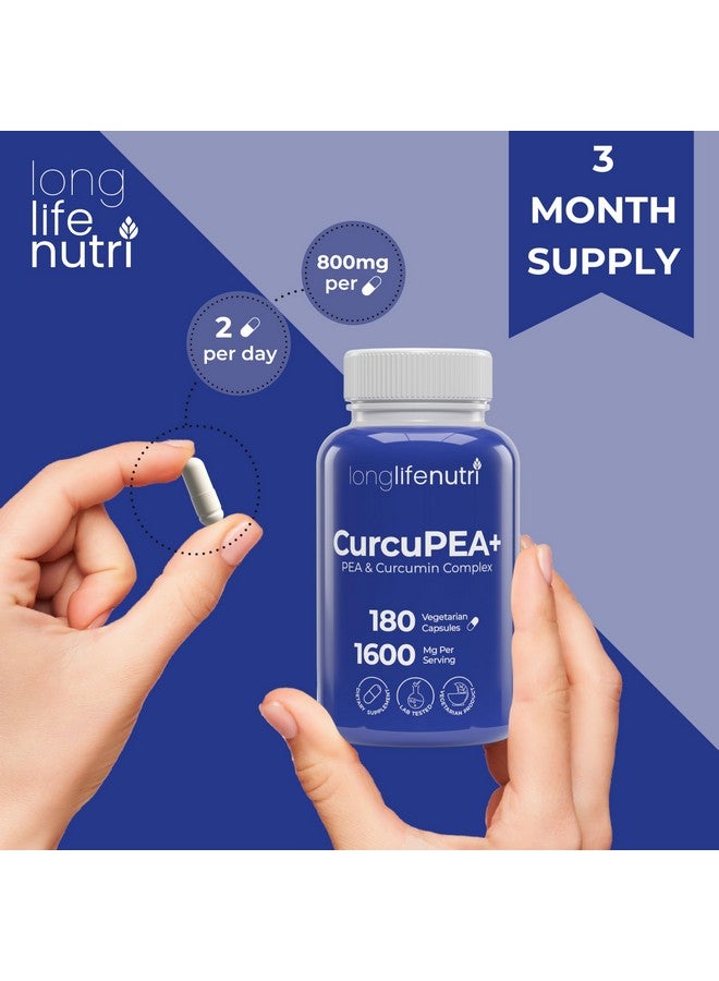 LongLifeNutri CurcuPEA+ (Palmitoylethanolamide + Turmeric Complex 600mg/1000mg) - Derived from Curcumin Longa, 180 Vegetarian Capsules, Natural Antioxidant, 3-Month Supply, GMP Certified, Vegan, Made in USA - Image 5
