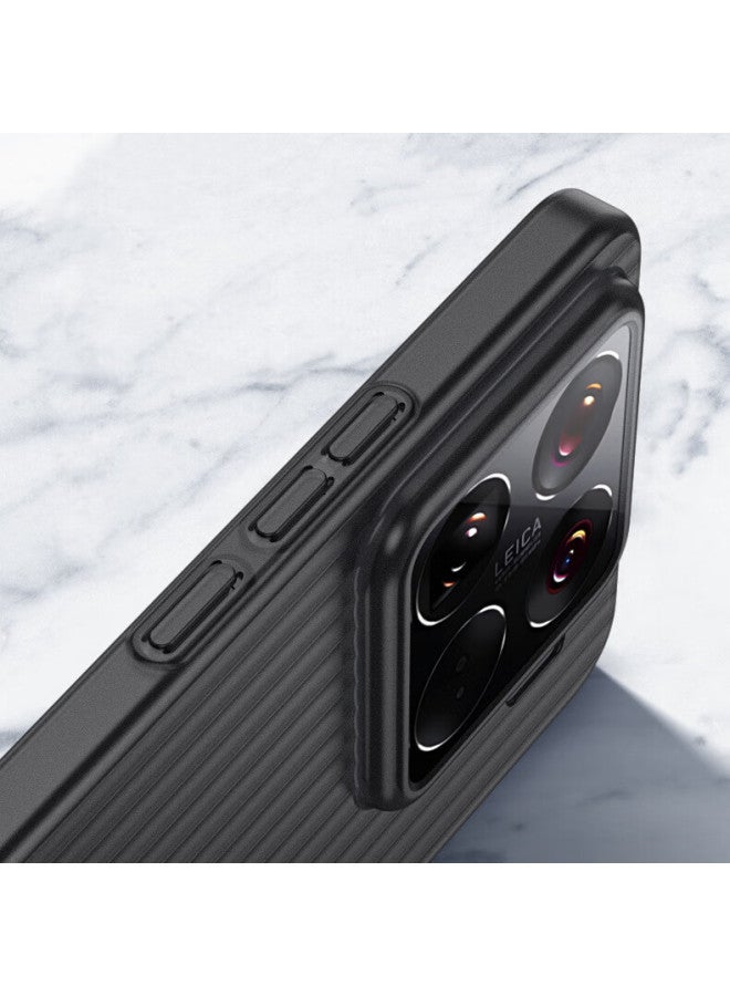 Kmaxai Ultra-Thin Matte Pp Case For Xiaomi 15 With Full Lens Protection And Anti-Slip Design, Simple And Stylish Corrugated Texture Black Case - Image 5
