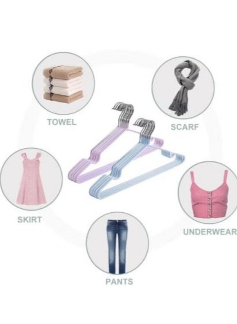 10-Piece Stainless Steel Coated Silicone Laundry Hanger for Adults, Space Saving, Assorted Colors - Image 5