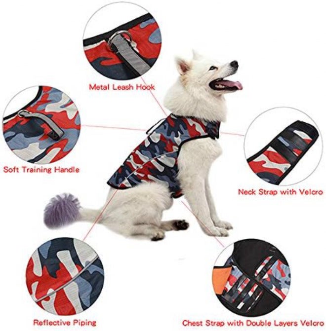 Winbate Dog Anxiety Jacket- Keep Calmig Vest Reflective Thunder Coat with D-Ring and Training Handle for Small Medium Large Dogs,Camouflage - Image 3