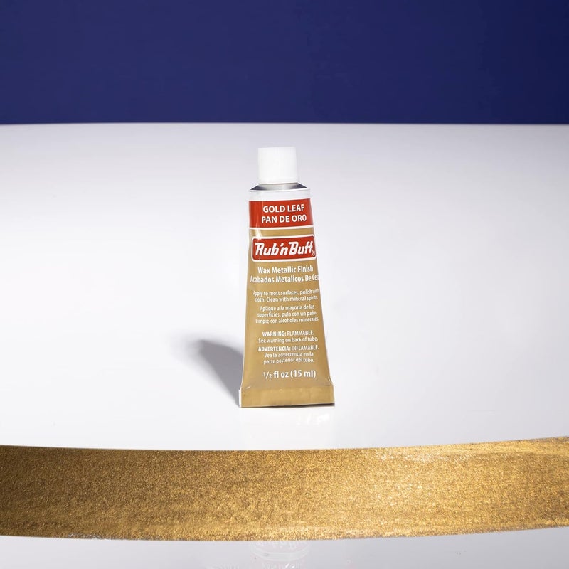 Amaco Rub n Buff Wax Metallic Finish - Rub n Buff Gold Leaf 15ml Tube - Versatile Gilding Wax for Finishing Furniture Antiquing and Restoration - Rub and Buff Colors Single Tube - Image 1
