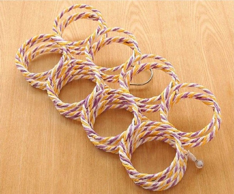 CELLEBII CELLEBII Metal 28 Ring Round Folding Rope Dupatta Belt Shawl Tie Scarf Hanger Holder Organiser for Wardrobe  - Image 4