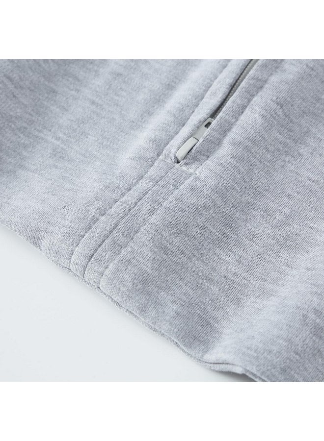 Enrich YLife Enrich YLife Transitional Swaddle Sack for Baby 0-3 Months Swaddle with Arms Up Half-Length Sleeves and Mitten Cuffs 2-Way Zipper Sleeping Bag for Newborn Baby Boys and Girls (Grey, Small)  - Image 5