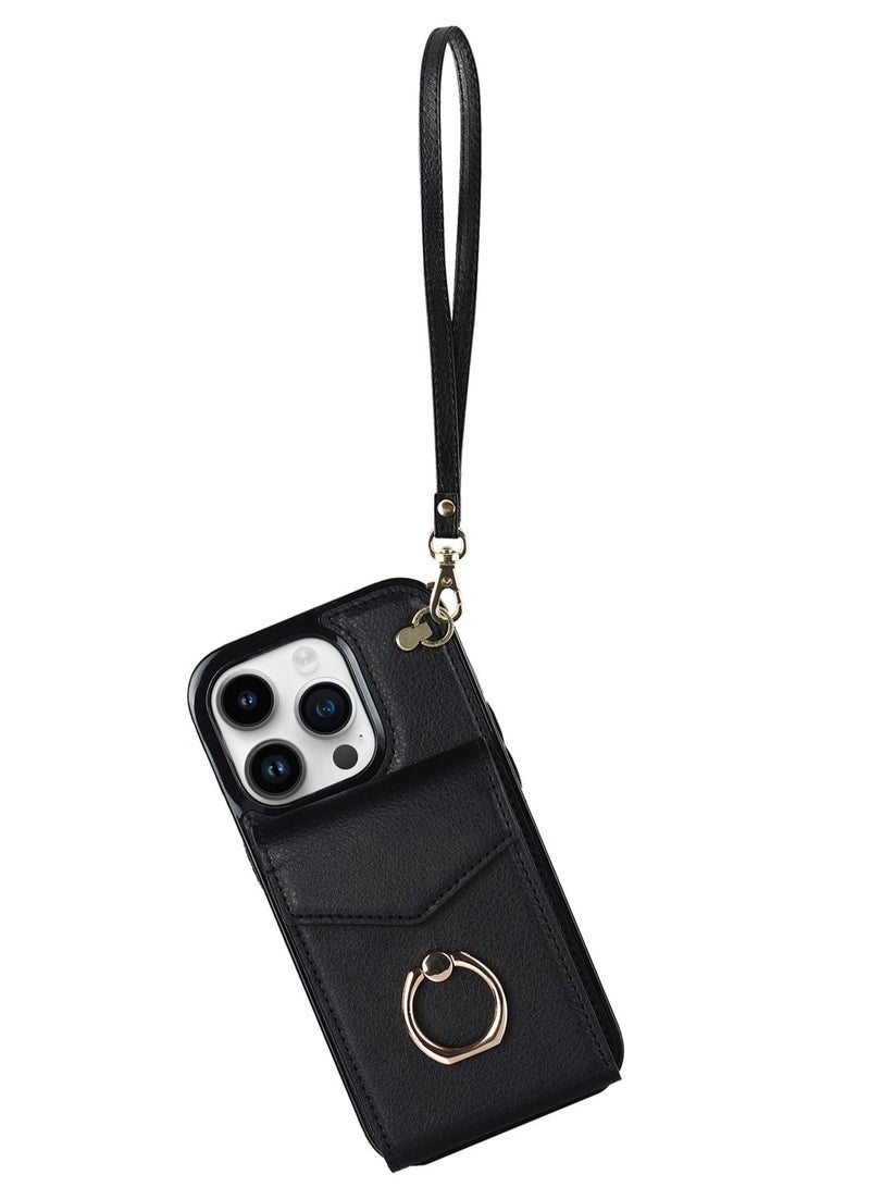 Suteni Ring Buckle Back Cover Card Slots Leather Phone Case for Samsung  - Image 1