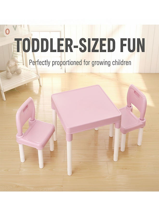 بيوينتي التعلم للأطفال ومكتب التعليم المبكر ومجموعة الكرسي، طاولة التعلم للطلاب الأكاديمية كرسي مكتب للفتاة ولد مكتب قوي وكرسي، مثالي للمنزل والمدرسة (الوردي) - Image 5