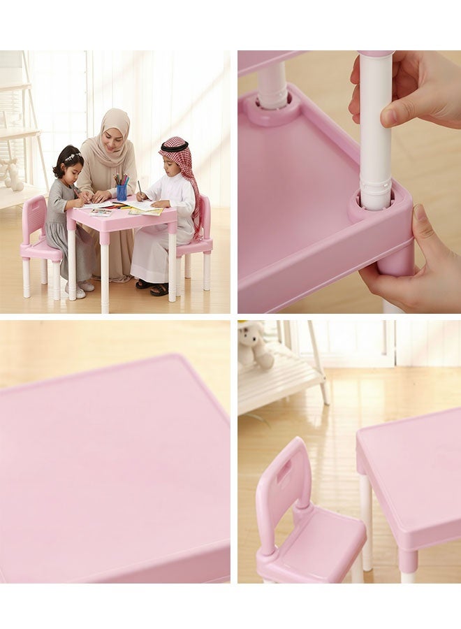 بيوينتي التعلم للأطفال ومكتب التعليم المبكر ومجموعة الكرسي، طاولة التعلم للطلاب الأكاديمية كرسي مكتب للفتاة ولد مكتب قوي وكرسي، مثالي للمنزل والمدرسة (الوردي) - Image 2