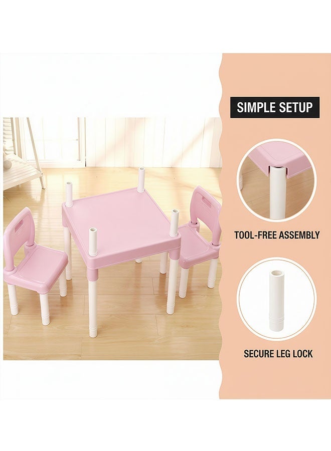 بيوينتي التعلم للأطفال ومكتب التعليم المبكر ومجموعة الكرسي، طاولة التعلم للطلاب الأكاديمية كرسي مكتب للفتاة ولد مكتب قوي وكرسي، مثالي للمنزل والمدرسة (الوردي) - Image 4
