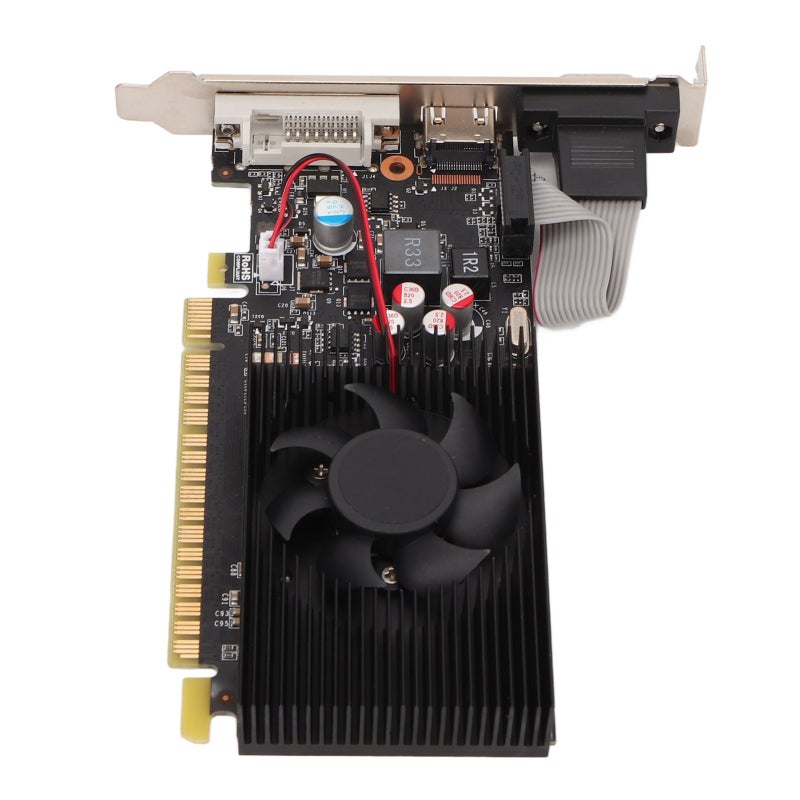 بطاقة رسوميات GT730 بسعة 4 جيجابايت DDR3 واجهة PCI Express 2.0 X8، تصميم رقيق وخفيف، بطاقة رسوميات للألعاب بمروحة تبريد هادئة، متوافقة مع غلاف ITX لتركيبات ألعاب وأجهزة متعددة الوسائط كمبيوتر صغير الحجم - Image 2