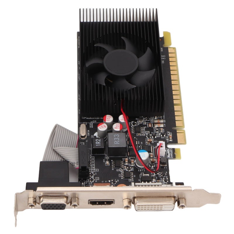 بطاقة رسوميات GT730 بسعة 4 جيجابايت DDR3 واجهة PCI Express 2.0 X8، تصميم رقيق وخفيف، بطاقة رسوميات للألعاب بمروحة تبريد هادئة، متوافقة مع غلاف ITX لتركيبات ألعاب وأجهزة متعددة الوسائط كمبيوتر صغير الحجم - Image 4