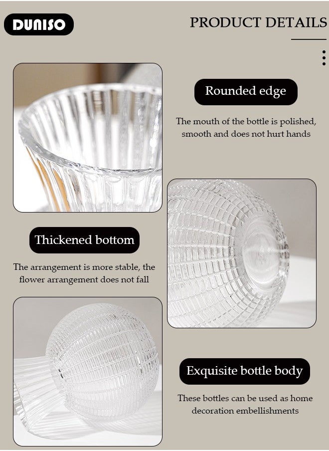 DUNISO Creative Clear Glass Vase Craft Aesthetic Decorative Small Flower Vase Hydroponic Plant Desktop Ornament Modern Irregularity Vase for Flowers Rose Home and Office  - Image 3