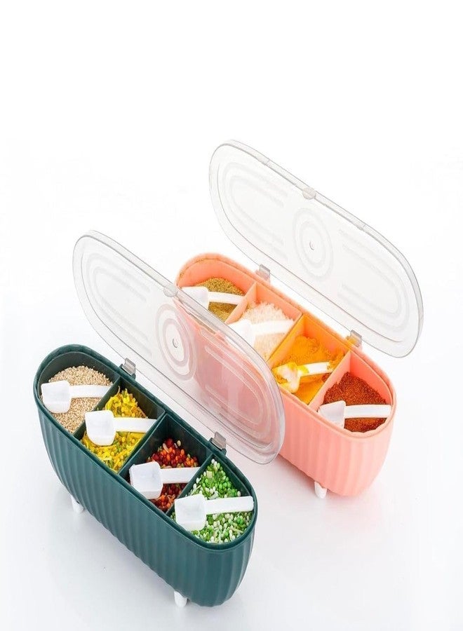 Rexez Airtight Masala Box for Indian Kitchen | 4 Compartment Plastic Spice Box | Multipurpose Dry Fruit & Food Storage Container | Stylish Kitchen Organizer - Image 4