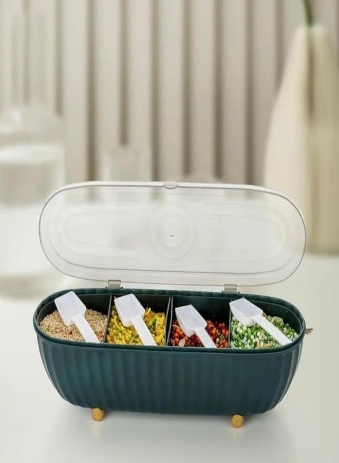 Rexez Airtight Masala Box for Indian Kitchen | 4 Compartment Plastic Spice Box | Multipurpose Dry Fruit & Food Storage Container | Stylish Kitchen Organizer - Image 2