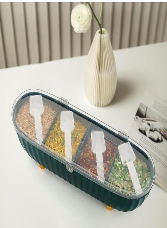 Rexez Airtight Masala Box for Indian Kitchen | 4 Compartment Plastic Spice Box | Multipurpose Dry Fruit & Food Storage Container | Stylish Kitchen Organizer - Image 3