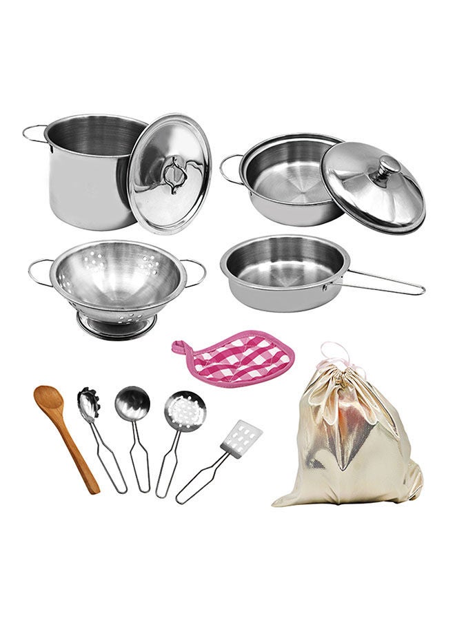 Loquat 12-Piece Stainless Steel Kitchen Toy Set - Image 2