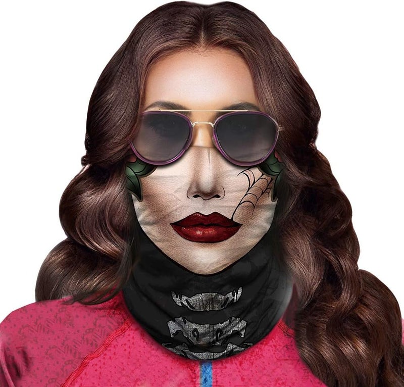 Obacle Skull Face Mask for Women Dust Wind Sun Protection Rave Festival Riding - Image 2