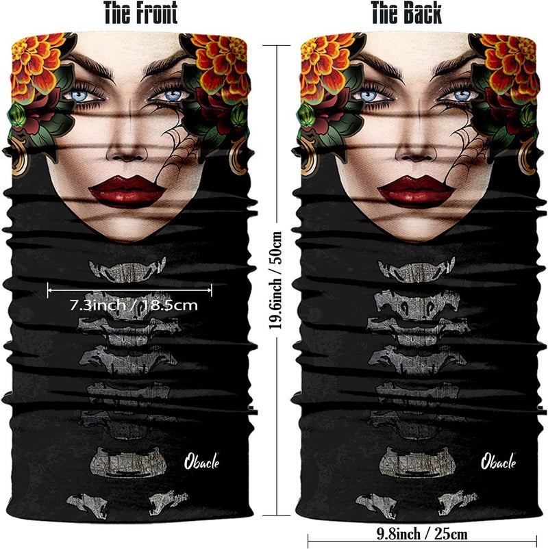 Obacle Skull Face Mask for Women Dust Wind Sun Protection Rave Festival Riding - Image 3