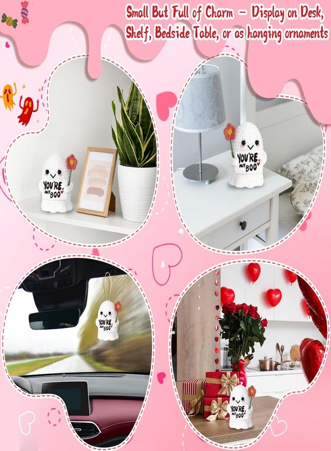 Frabaca You're My Boo - Funny & Romantic Handmade Crochet Ghost Plush Gift for for Girlfriend, Boyfriend, Couples, Her, Him, Friends, Halloween Decor, Valentine, Birthday, Christmas Stocking Stuffer - Image 5