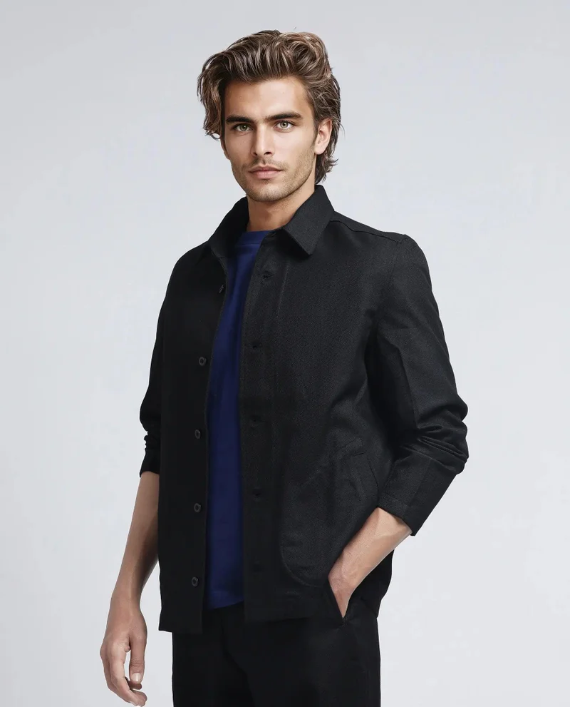 Rare Rabbit Men's Relaxed Fit Plain Jacket