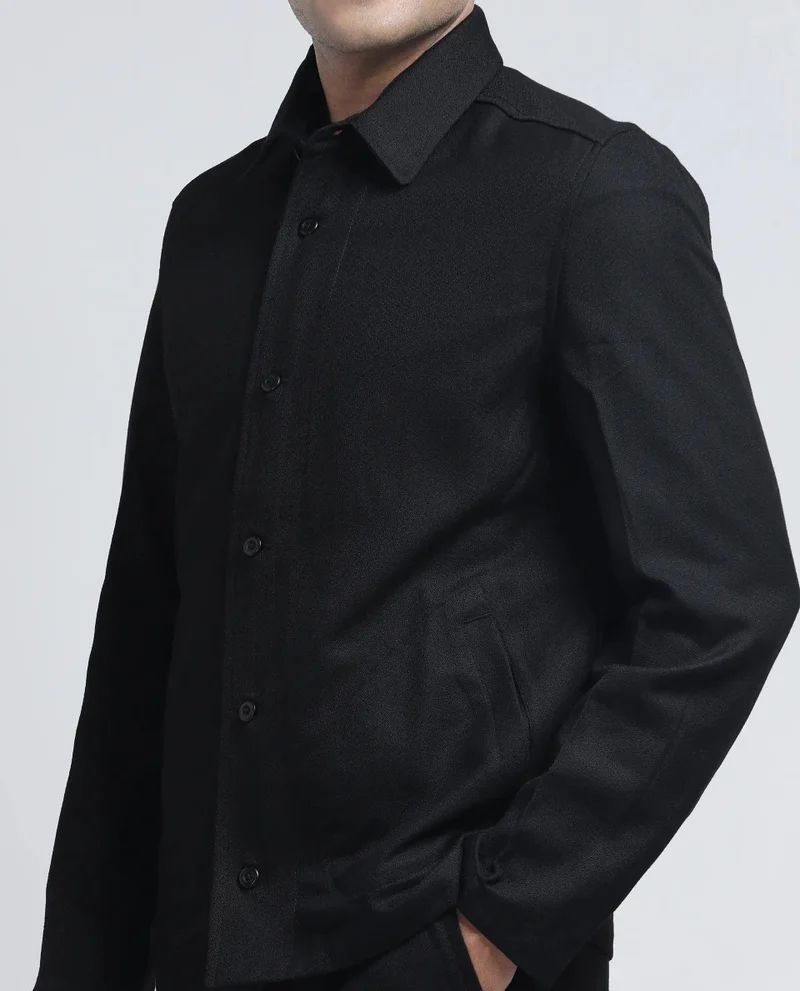 Rare Rabbit Men's Relaxed Fit Plain Jacket