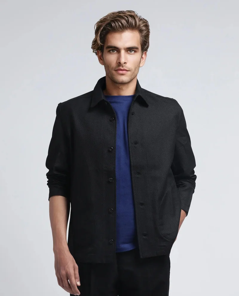 Rare Rabbit Men's Relaxed Fit Plain Jacket