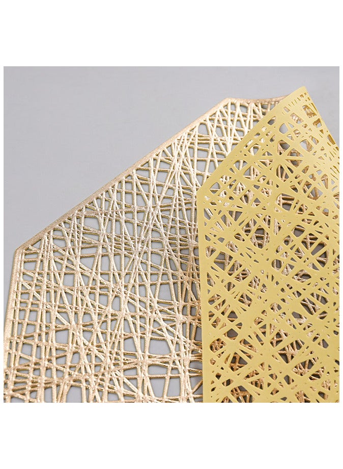 Hollowed out octagonal light luxury insulated table mat 6pcs - Image 4