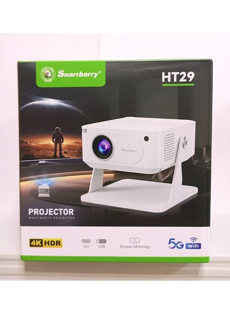 Smartberry HT29 Mini Smart Projector – 4K Supported, Wi-Fi & Bluetooth, Portable Home Theater Projector - Image 3