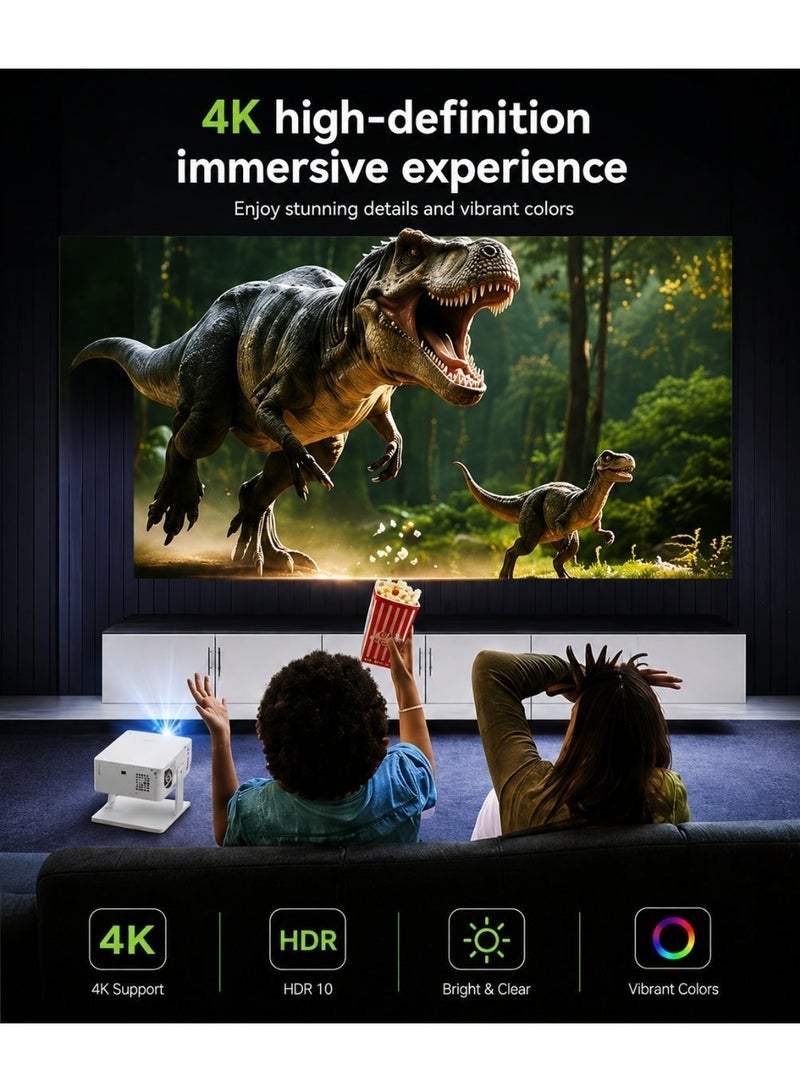 Smartbarry HT29 Mini Smart Projector – 4K Supported, Wi-Fi & Bluetooth, Portable Home Theater Projector - Image 2