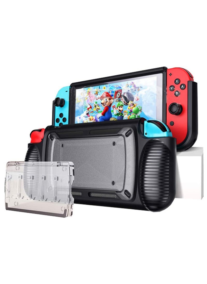 SYOSI Protective Case for Nintendo Switch Dockable 7 Storage Slots for Game Cards and Compact Multi Angle Holder Play Stand for Nintendo Switch Grip Cover  - Image 5