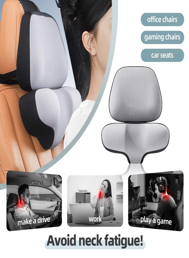 BEBAS Car Headrest Pillow Adjustable Neck Support Cushion for Neck Pain Relief Soft high Resilience Memory Foam Filling Breathable Removable Cover & Ergonomic Design Travel Car Neck Pillow 1PC - Image 3