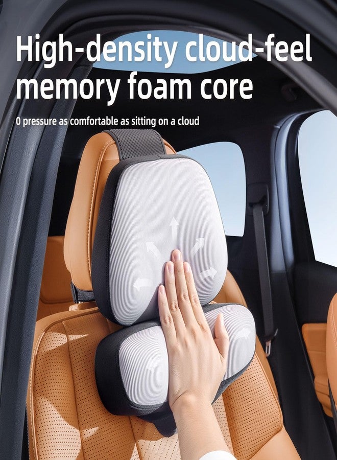 BEBAS Car Headrest Pillow Adjustable Neck Support Cushion for Neck Pain Relief Soft high Resilience Memory Foam Filling Breathable Removable Cover & Ergonomic Design Travel Car Neck Pillow 1PC - Image 5