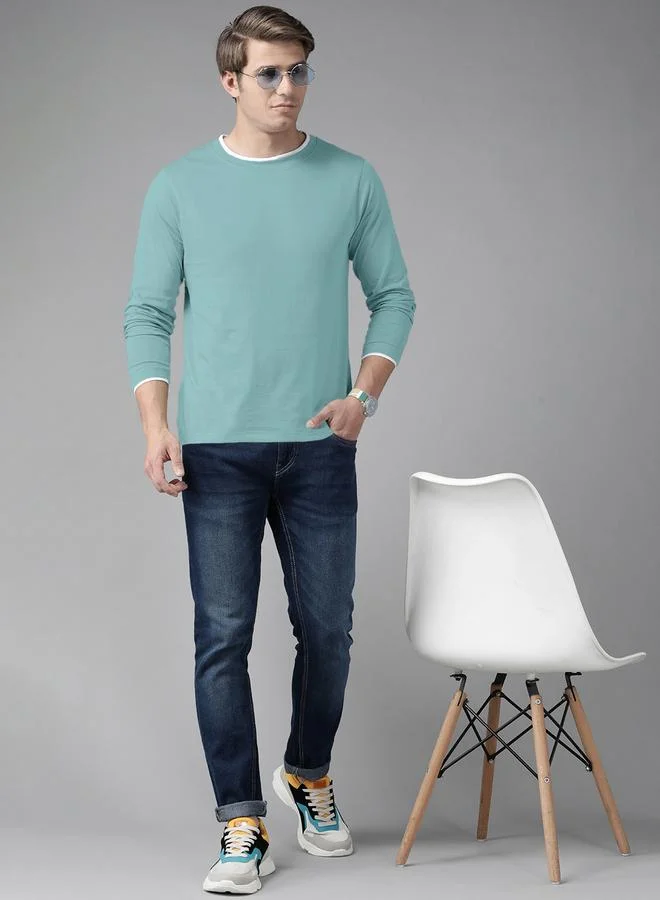 Take Two  Men Turquoise Long Sleeve T-Shirt By The Dry State for Men | Best Price UAE
