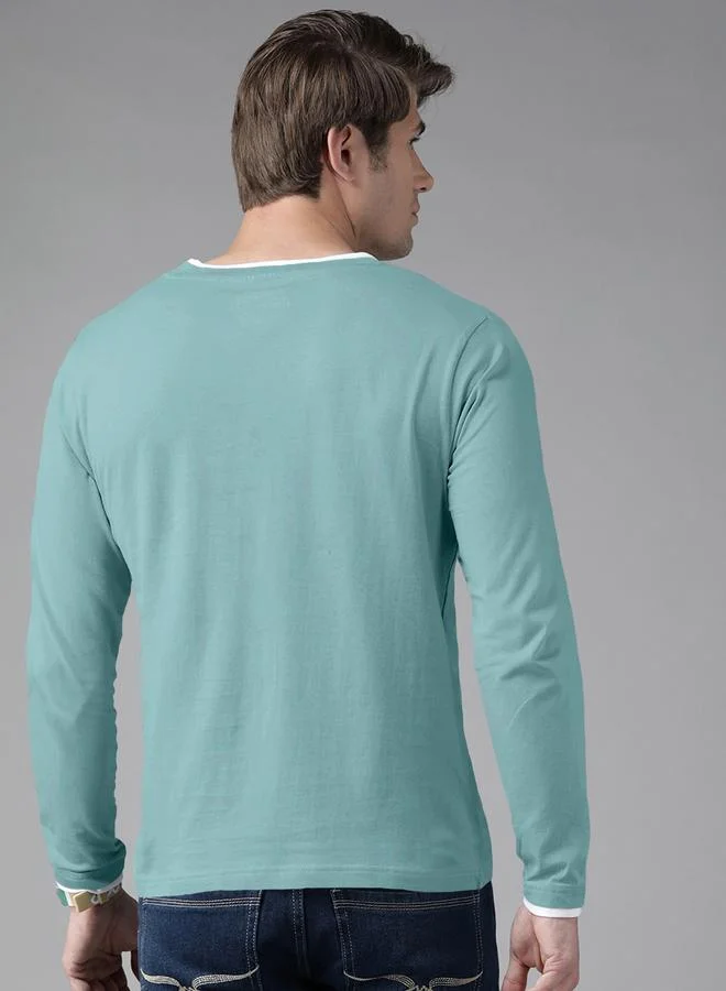 Take Two Men Turquoise Long Sleeve T-Shirt By The Dry State