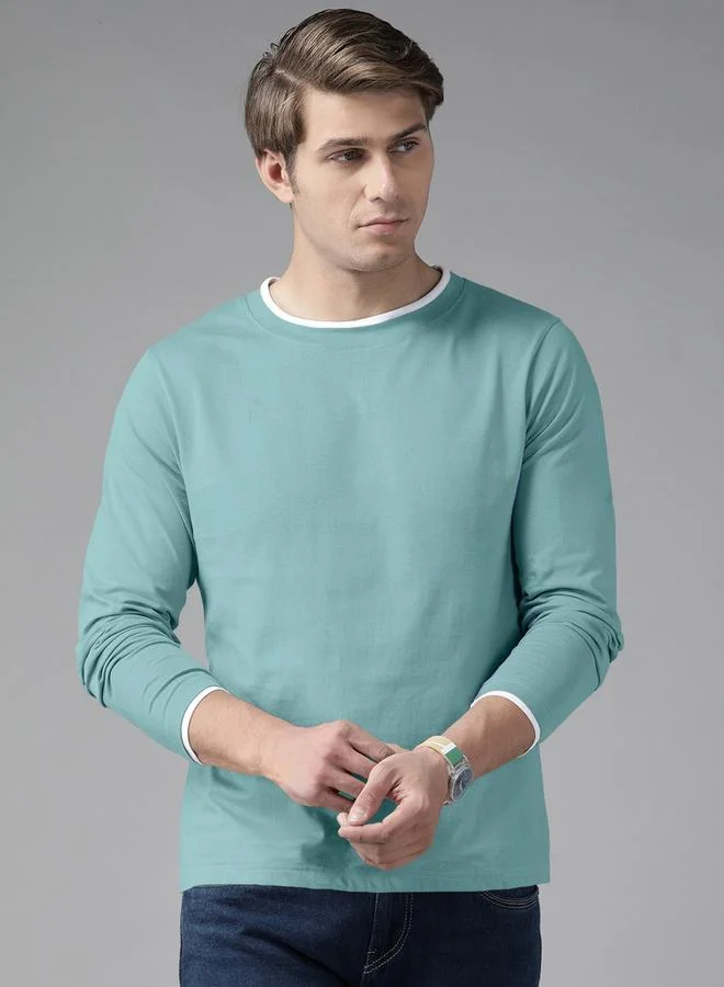 Take Two Men Turquoise Long Sleeve T-Shirt By The Dry State