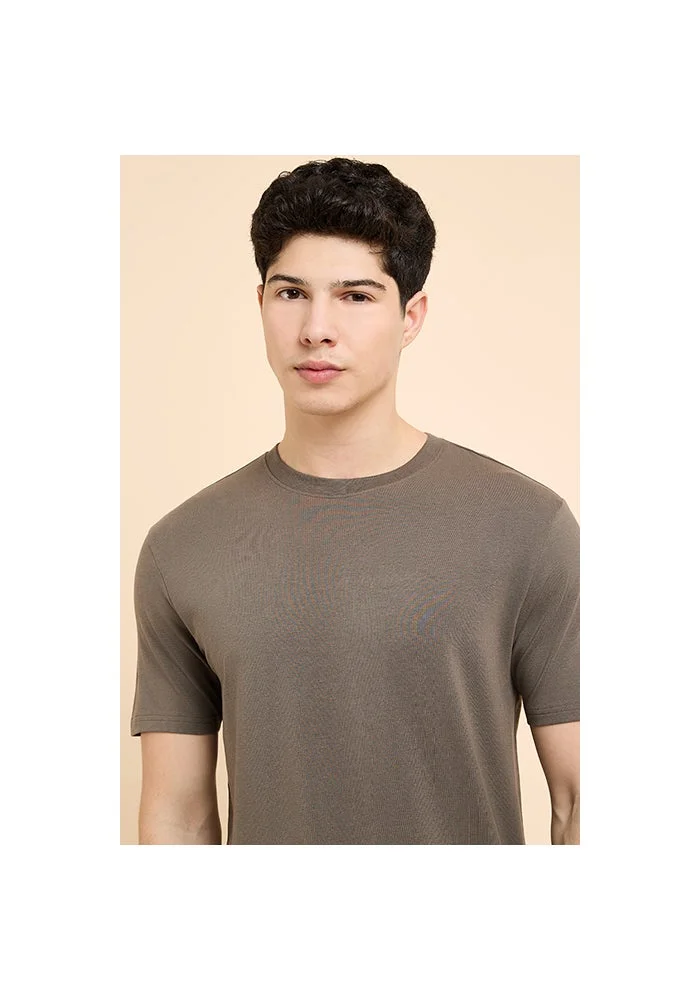 R&b  Solid Sleep T-Shirt with Crew Neck and Short Sleeves for Men | Best Price UAE
