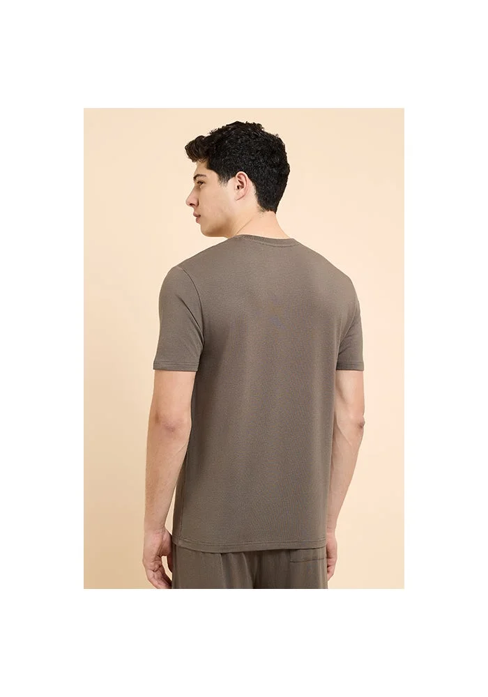 R&b  Solid Sleep T-Shirt with Crew Neck and Short Sleeves for Men | Best Price UAE