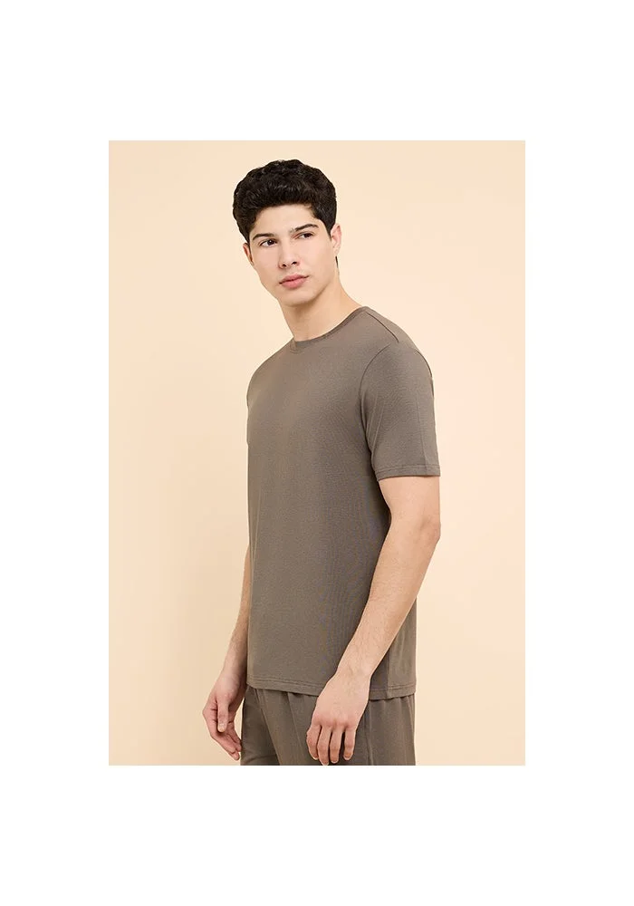 R&b  Solid Sleep T-Shirt with Crew Neck and Short Sleeves for Men | Best Price UAE