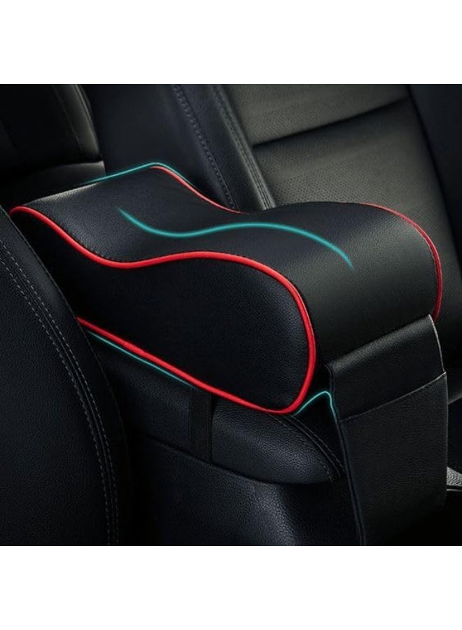 Memory Foam Armrest Cushion with Ergonomic Design, Premium Leather Cover, and Built-in Phone Holder for Driving Comfort, Universal Fit - Image 3