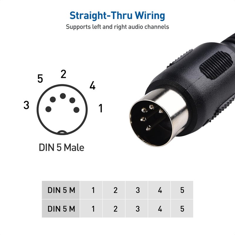 Cable Matters كابل ماترز 2-باك كابل MIDI 5 دبوس، كابل MIDI 5 دبوس - 6 أقدام - Image 3
