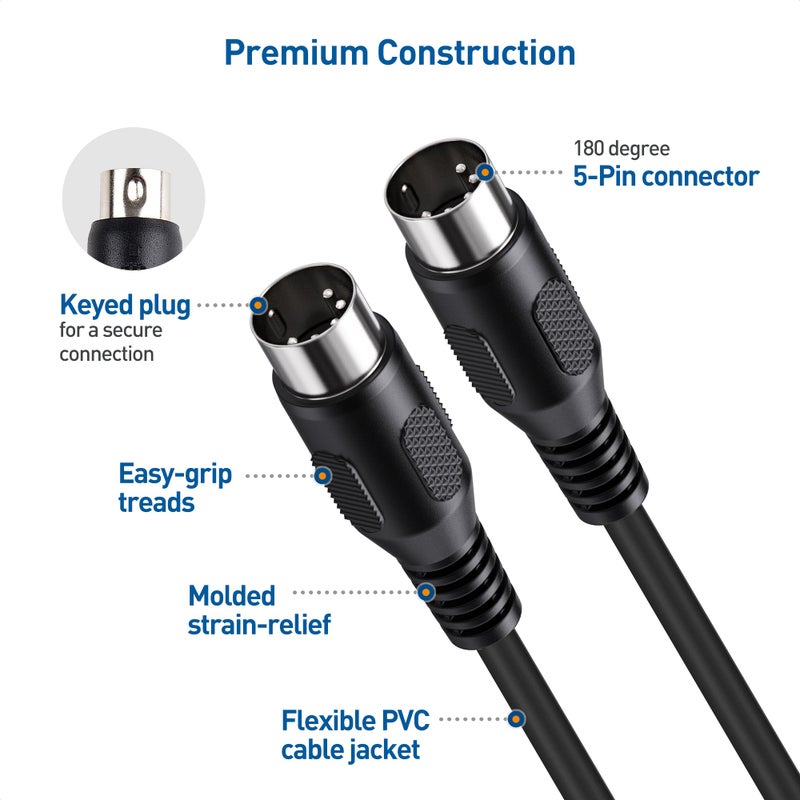 Cable Matters كابل ماترز 2-باك كابل MIDI 5 دبوس، كابل MIDI 5 دبوس - 6 أقدام - Image 5