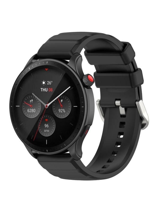 Replacement Strap For Amazfit GTR 4 22mm Silicone Watch Band Black