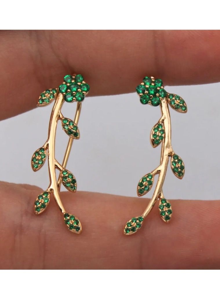 Dangle Charms Elegant & High Quality 18k Gold Plated Earrings For Women - Image 3