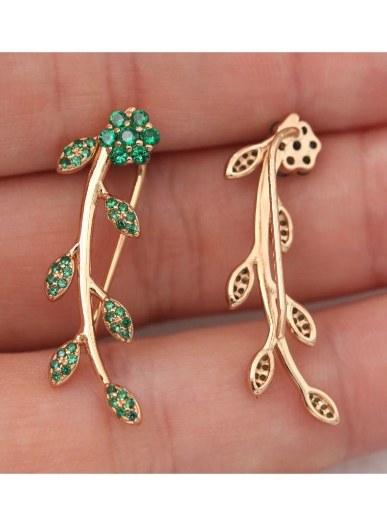 Dangle Charms Elegant & High Quality 18k Gold Plated Earrings For Women - Image 2